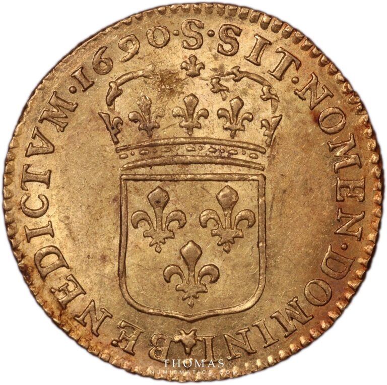 louis xiv or treasure plozevet reverse 1690 S reims