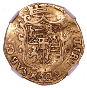 savoy gold scudo d'or del sole 1574 emmanuel philibert nice ngc xf 40 obverse