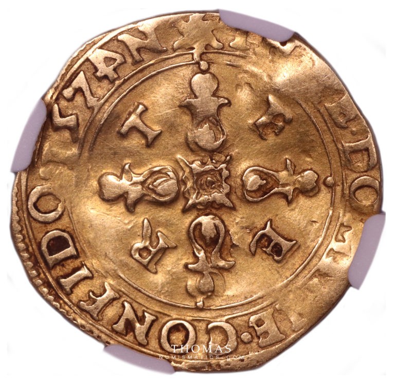 savoie scudo d'or del sole 1574 emmanuel philibert nice ngc xf 40 revers
