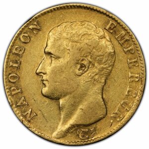 Napoleon 20 francs or 1806 I obverse PCGS AU 50