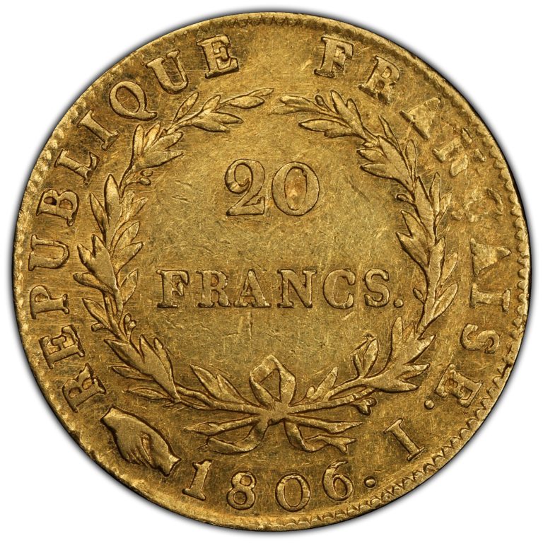 20 francs or 1806 I revers PCGS AU 50