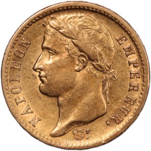 20 francs or napoleon 1811 W lille avers