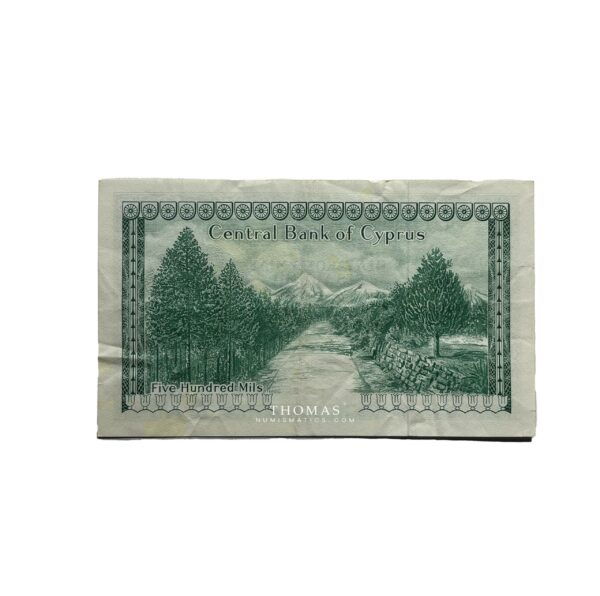 500 mils cyprus banknote reverse
