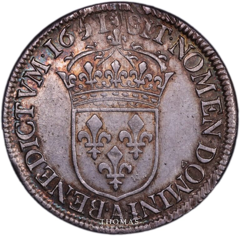 Half ecu meche longue louis xiv 1651 A reverse