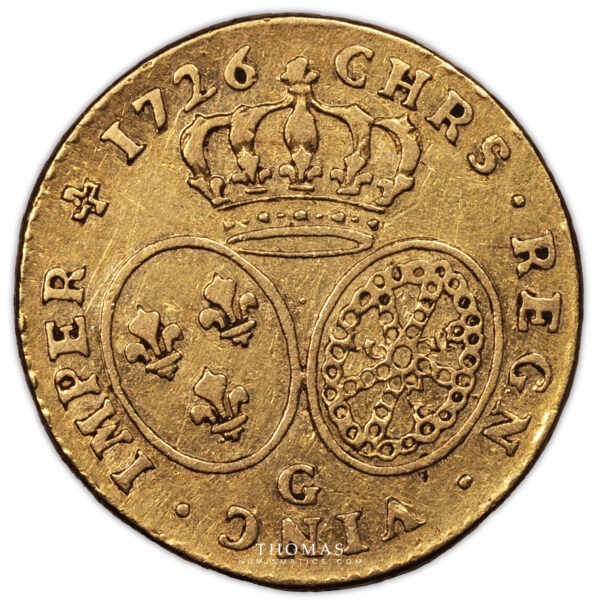 Demi louis or xv 1726 G revers poitiers