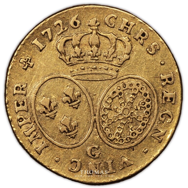 Demi louis or xv 1726 G reverse gold poitiers