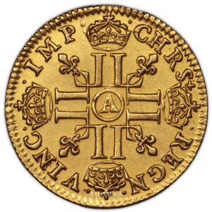 demi louis xiii or 1643 A Paris reverse gold