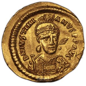 justinian Ier solidus or constantinople obverse gold