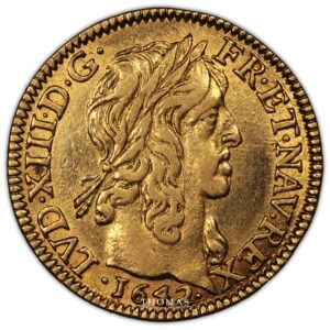Louis XIII louis or meche mi longue obverse gold