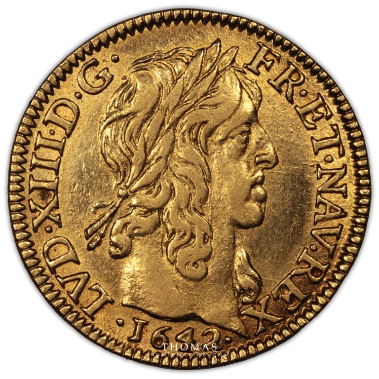 Louis XIII louis or meche mi longue obverse gold