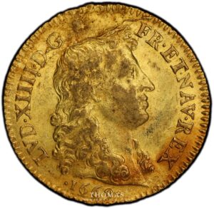 gold louis xiv or juvenile 1669 A obverse treasure of plozevet