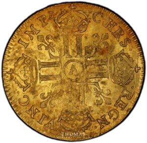 gold louis xiv or juvenile 1669 A reverse treasure of plozevet