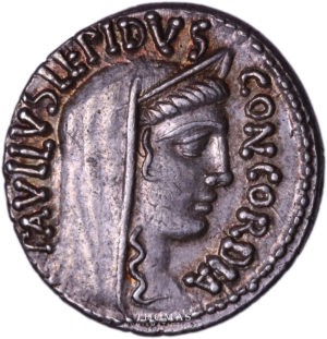 monnaie romaine Aemilia denier avers