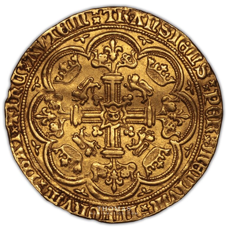 Noble dor avers edouard III calais reverse gold