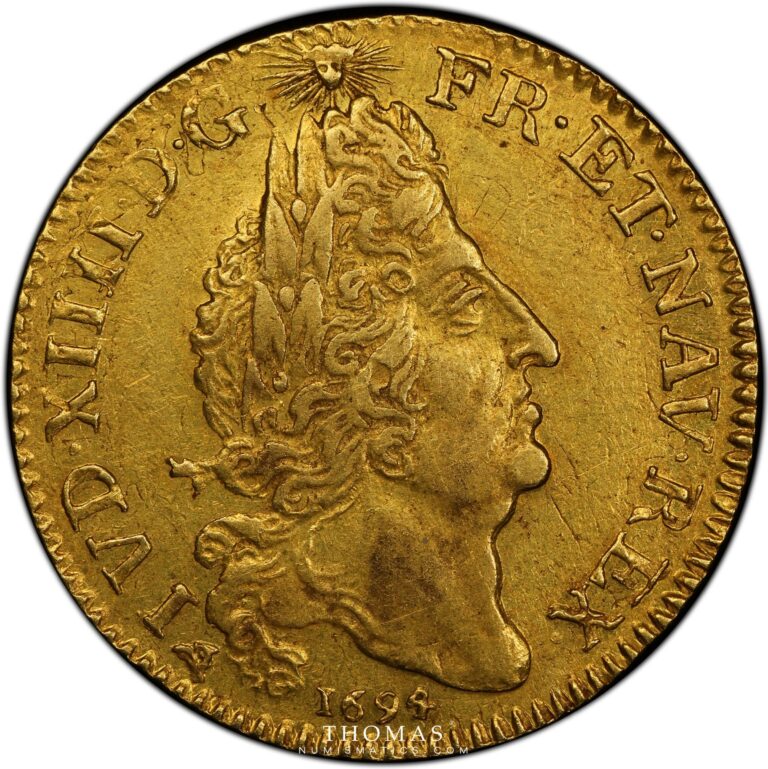 gold 1694 BB IUD juda louis or 4L louis xiv obverse