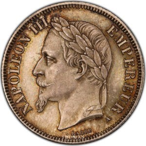 2 francs 1868 A avers pcgs ms 66