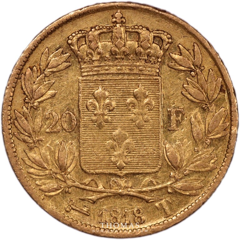 20 francs or 1818 T revers