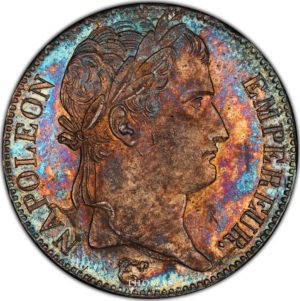 5 francs napoleon 1815 A 100 jours rainbow avers