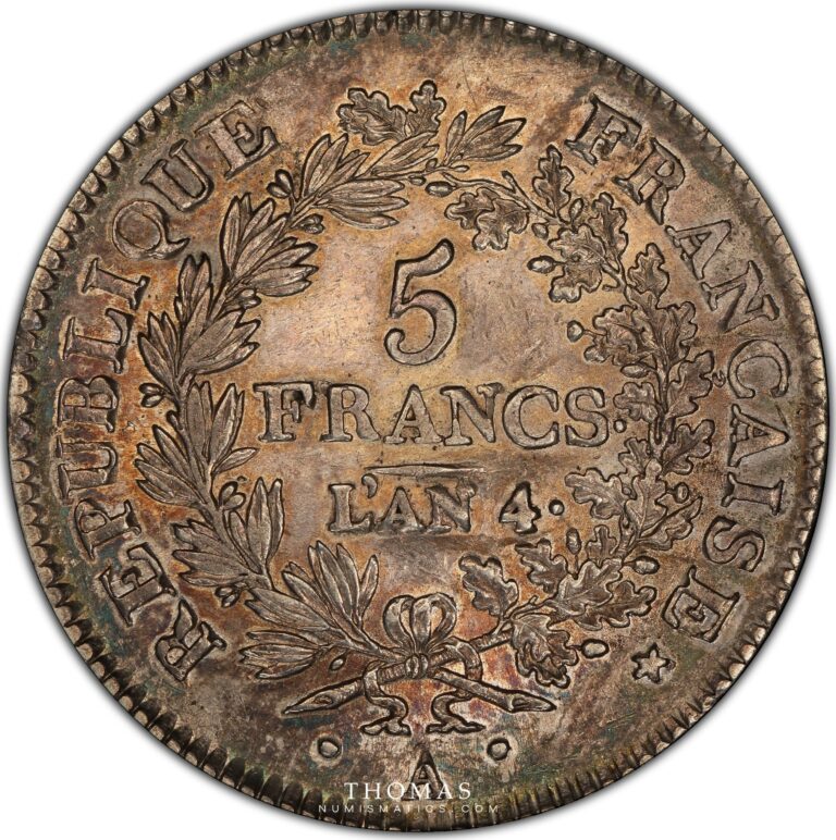 5 francs union et force an 4 A reverse