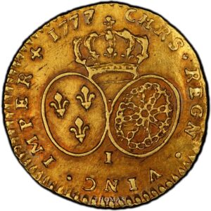 Gold half louis xvi or au buste habille 1777 I reverse Louis XVI
