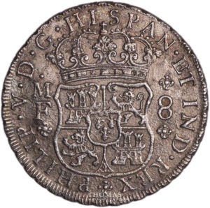 Mexico 8 reales 1736 MF Philippe V shipwreck Rooswijk avers