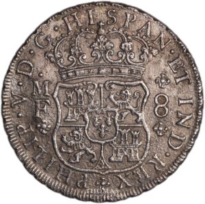 Mexico 8 reales 1736 MF Philippe V shipwreck Rooswijk obverse