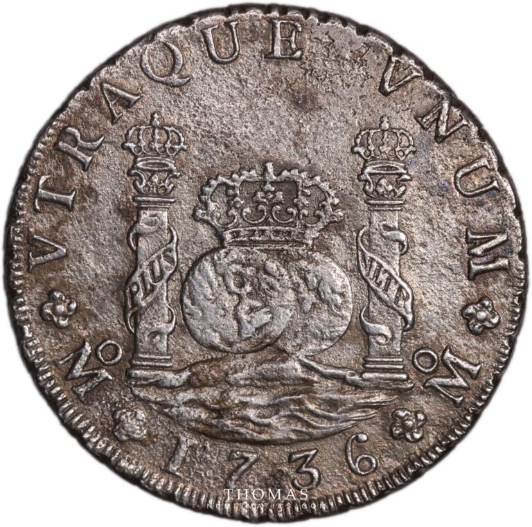 Mexico 8 reales 1736 MF Philippe V shipwreck Rooswijk reverse