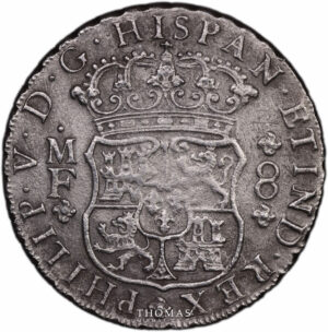 Mexico 8 reales 1737 MF Philippe V shipwreck Rooswijk obverse