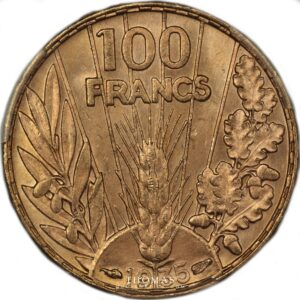 100 francs gold bazor reverse 1935