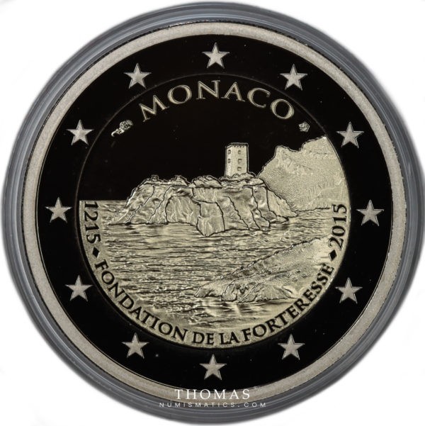 2 euros revers monaco 2015 rocher