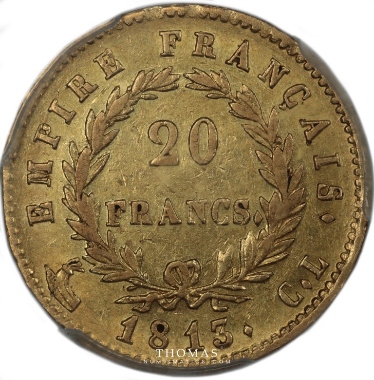 20 francs or napoleon 1813 CL revers