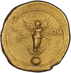 Gold aureus octavian reverse
