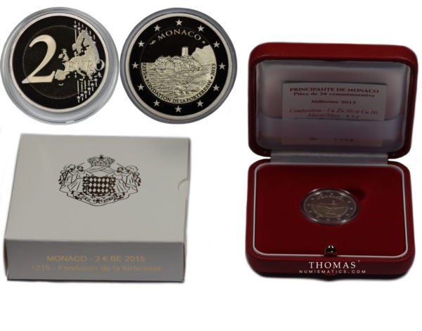 coffret 2 euros complet 2015 BE proof rocher Monaco