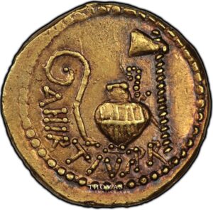 gold Julius caesar aureus or reverse