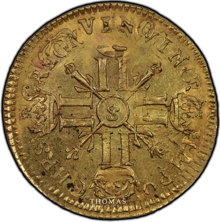 Gold louis or xiv fake reformation period reverse reims