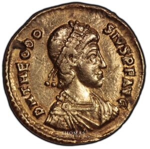 Theodosius solidus milan obverse