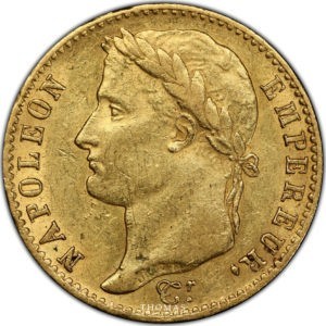 20 francs or 1815 A PCGS AU 58 avers