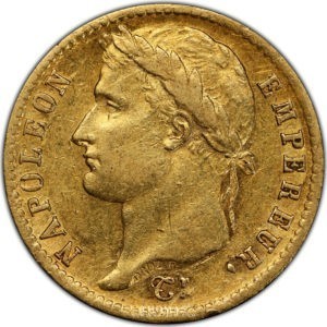20 francs or napoleon I 1812 W PCGS AU 50 avers