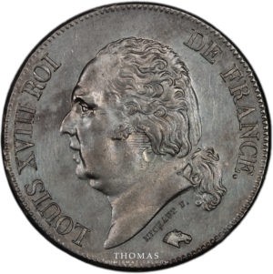 5 francs louis xviii 1824 marseille avers