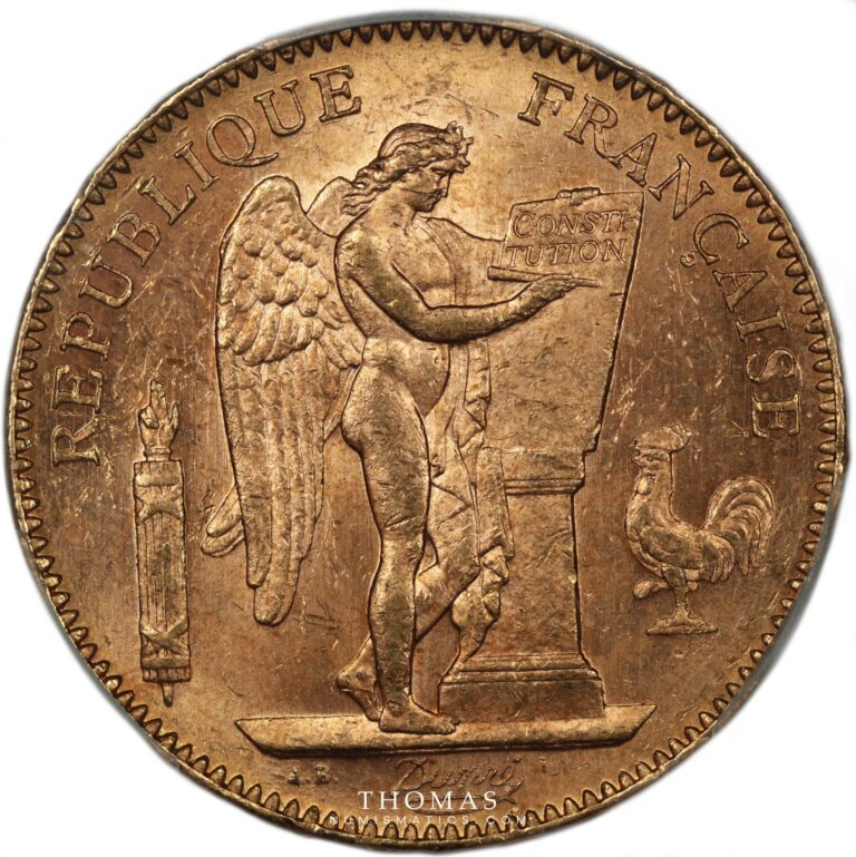 gold 50 francs or 1904 PCGS MS 63 plus obverse