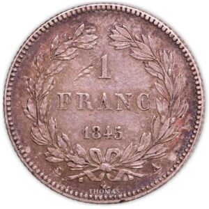 1 franc louis philippe I 1845 A reverse