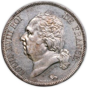 5 francs 1824 MA marseille louis xviii obverse