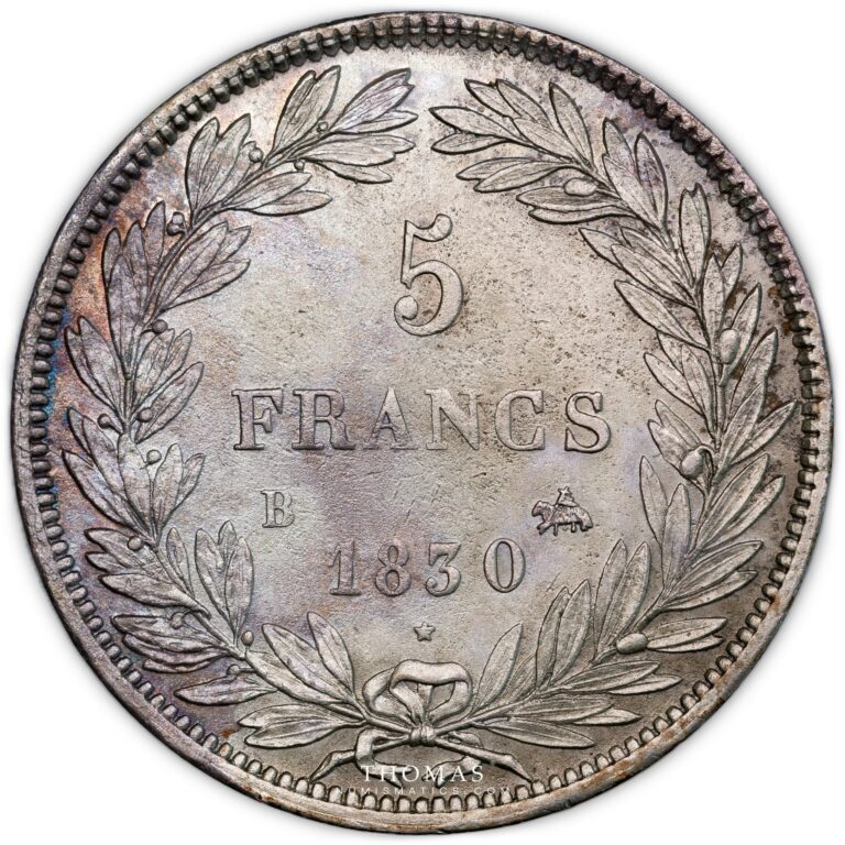5 francs 1830 B rouen reverse