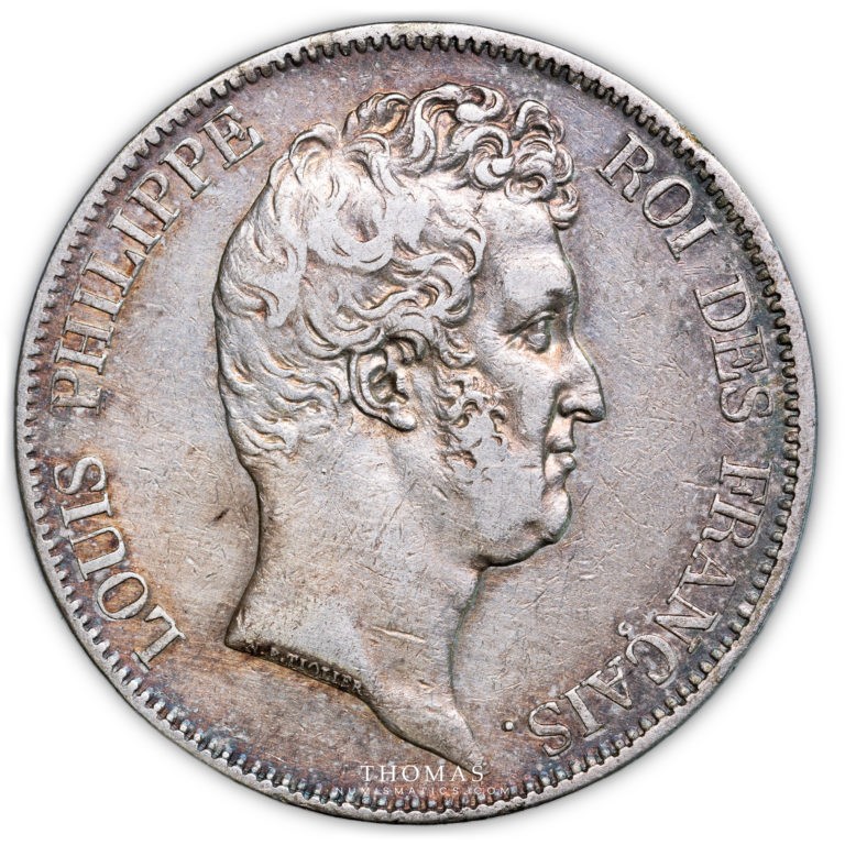5 francs 1830 W lille avers louis philippe