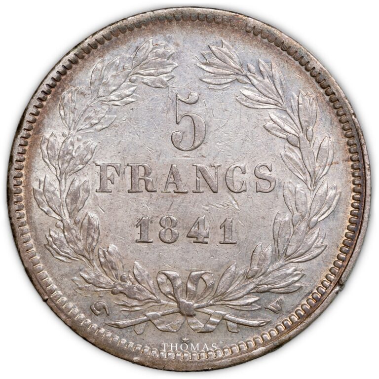 5 francs louis philippe 1841 W lille reverse