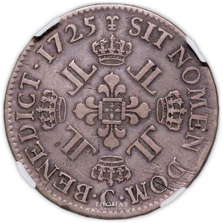 Ecu 8L 1725 C caen ex george sobin collection reverse