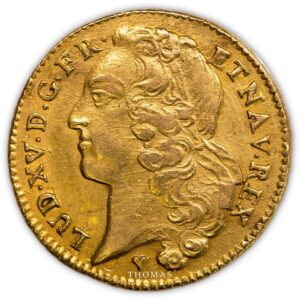 Gold double louis or bandeau 1758 BB strasbourg obverse