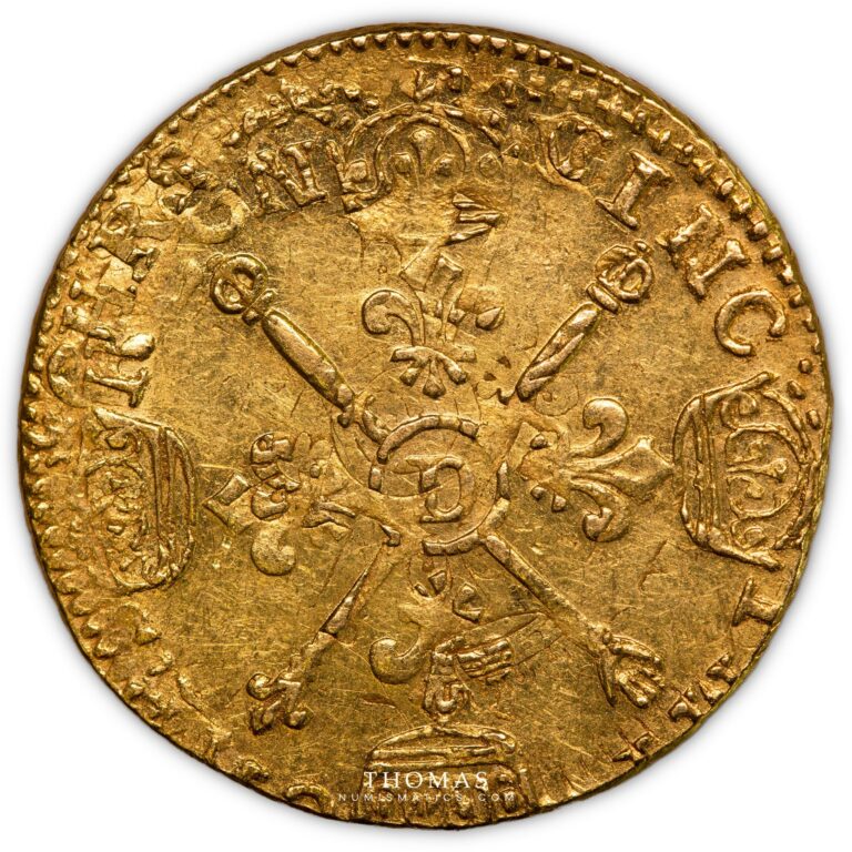 Gold Louis xiv louis dor aux insignes 1704 D reverse