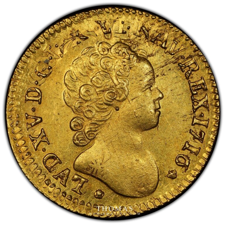 Gold Louis XV Louis or aux insignes PCGS MS 62 obverse