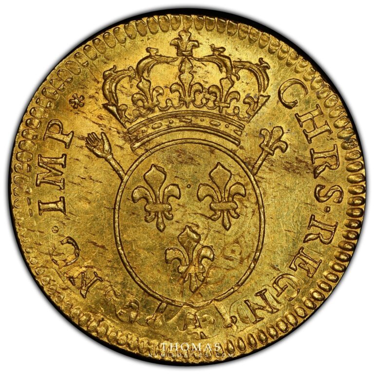 Gold Louis XV Louis or aux insignes PCGS MS 62 reverse